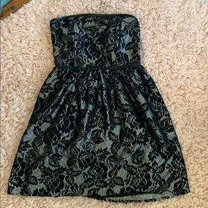 BeBop black and metallic strapless dress